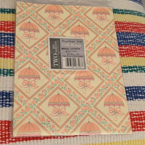 Hallmark Vintage 60s 70s wedding shower wrapping paper MCM garden cottage core - Picture 2 of 4